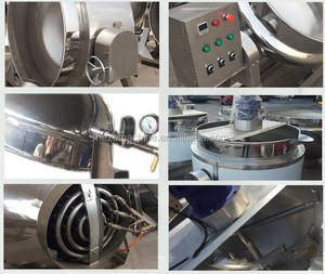 100升不锈钢双夹套液化石油气液化天然气加热烹饪水壶，带搅拌器电机，用于番茄酱食品加工 - Product Image 3