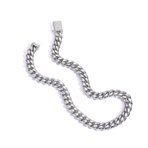 12MM Cuban Necklace, Men's Copper Full Zirconium Necklace, Stainless Steel Spring Buckle Cuban Chain Tanjing Fashion - Product Image 4