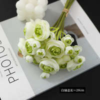 6 bouquets de fleurs de thé artificielles Little Rose Mettez le bouquet pour la décoration d'arrangement de fleurs de maison de fête de mariage
