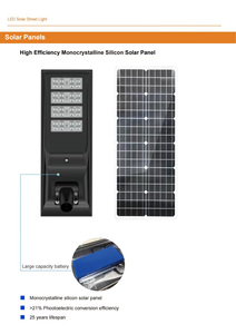 Lampadaire Solaire LED Intégré Extérieur Étanche IP65 50W 100W 150W Tout-en-un pour Route Alimentation CC - Product Image 5