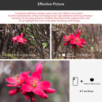 Objectif de Remplissage de Lumière APL-HB100FL26 Adapté à l'Objectif Macro HD de 100 mm avec Lumière de Remplissage, Objectif Externe pour Appareil Photo, Téléphone Mobile, Lumière LED