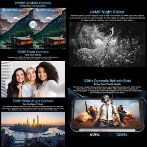 Điện thoại di động Unihertz Tank 3 phiên bản toàn cầu, mở khóa, pin dung lượng lớn 23800mAh, 16+512GB, chống nước, bền bỉ, tích hợp NFC - Product Image 5