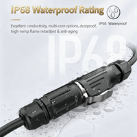 Connecteur étanche LP12 5A 125V AC IP68/IPX9K M12 2-8 broches, fiche aviation à verrouillage par poussée pour projets de câblage en espaces compacts