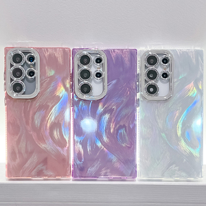 Sang trọng Laser lông sợi trường hợp điện thoại cho Samsung Galaxy S24 FE <span class=keywords><strong>IMD</strong></span> Gradient chống sốc Bìa ống kính máy ảnh A54 cô gái long lanh trường hợp - Product Image 1