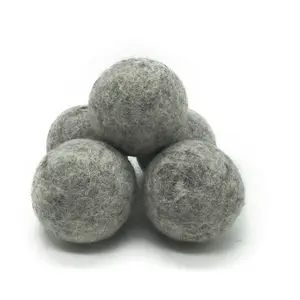 थोक 7.5 cm ग्रे कार्बनिक कपड़े धोने ऊन ड्रायर गेंद
