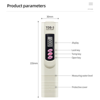 Testeur de qualité de l'eau, stylo LCD, plage de mesure 0-9990 PPM, testeur TDS portable pour l'industrie de l'aquaculture, les hôpitaux, les piscines