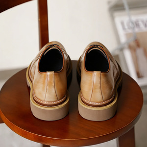 Engraved leather <b>shoes</b>, men's, top-grain cowhide, thick sole, heightening, business and commuting casual <b>shoes</b>, Oxford <b>shoes</b> - Product Image 4