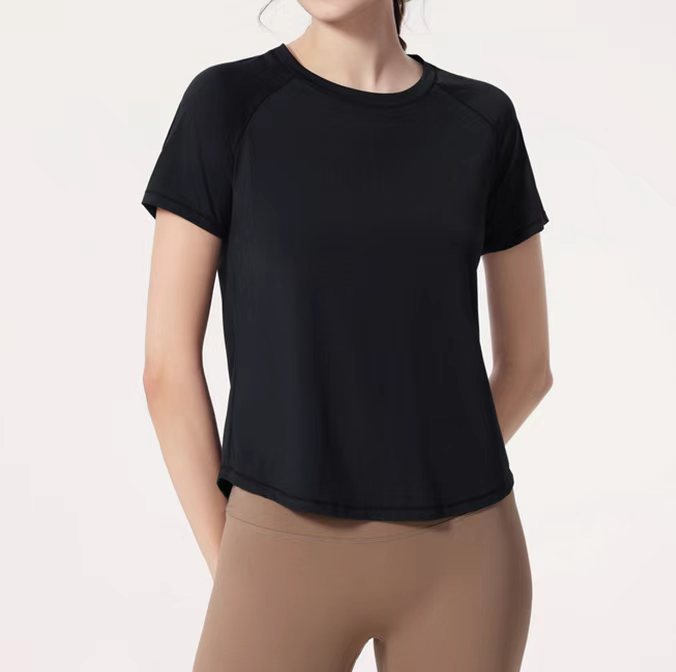 Women Breathable Slim Fit Yoga Top Lightweight Second-Skin Sports T-Shirt for Running Custom Logo Supported Factory Direct