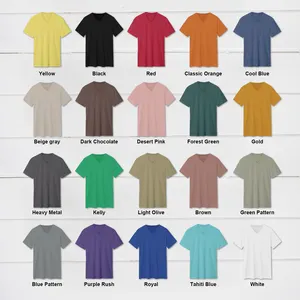 Fit Regular Breathable V Neck Short Sleeve 100% Cotton Customize DTG 3D Print Men Blank T Shirts For Printing