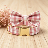 Bestseller Schottisches Tartan-Kariertes Hundehalsband mit Fliege Verstellbares Haustierhalsband für Welpen, Katzen und Hunde OEM