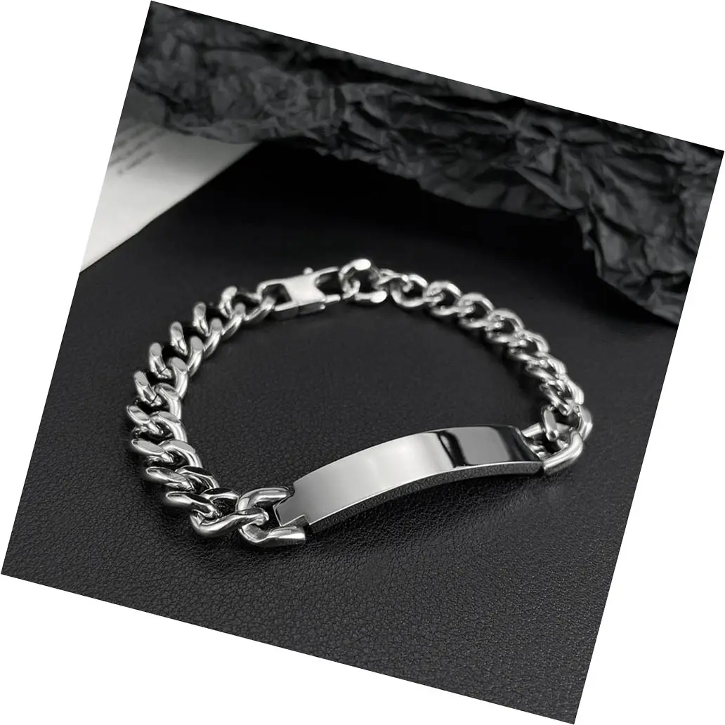 Ewelry-pulsera veraniega versátil de acero inoxidable, brazalete brillante de titanio con personalidad