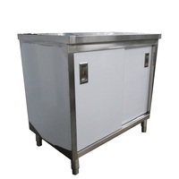 Armoire de rangement commerciale en acier inoxydable robuste certifiée NSF, résistante à la corrosion, à 2 niveaux, finition mate brossée, réglable