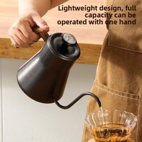 Carafe à café en acier inoxydable Unisweet avec bec long de précision, pour infusion manuelle, poignée style bois, cadeau idéal