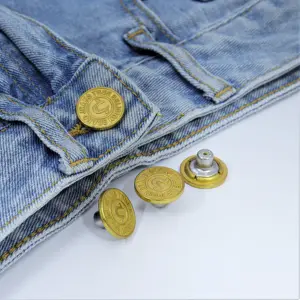 Factory Wholesale Good Quality round Metal Jeans Button Shank Buttons Plating Technique for Clothing Coconut Shell