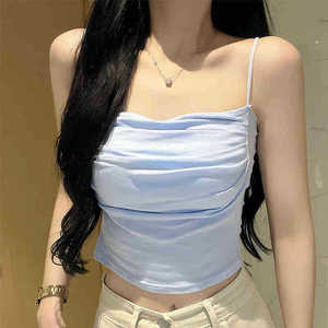 Top Corto WX85 para <span class=keywords><strong>Mujer</strong></span>, Transpirable, sin Mangas, con Tirantes, con Relleno en <span class=keywords><strong>el</strong></span> Pecho, Color Sólido, Top Corto - Product Image 4