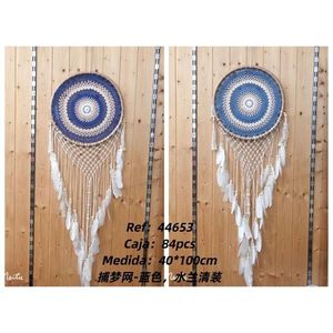 Attrape-rêves bleu 40x100cm, décoration murale pour la maison - Product Image 1