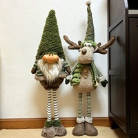 Figurine en peluche de renne et gnome de style américain pour le salon, petite décoration de sol, design nordique tissé à la main