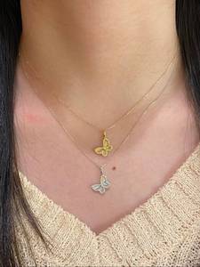 Xinfly 2026 Nuevo Colgante de Mariposa de Lujo en Oro de 18K con Diamantes Naturales, Joyería Fina de Moda para Mujer, Colgante para Bodas y Fiestas - Product Image 6