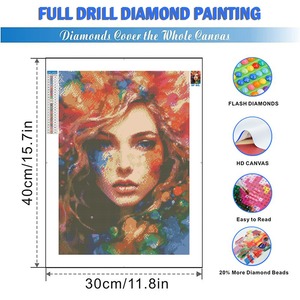 <span class=keywords><strong>Bellezza</strong></span> ragazza fresca acquerello 5D dipinto di diamanti di tela arcobaleno <span class=keywords><strong>arte</strong></span> <span class=keywords><strong>della</strong></span> parete per la decorazione <span class=keywords><strong>della</strong></span> casa - Product Image 2