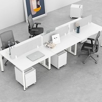 Ensemble de bureau moderne et simple, fabricant populaire de mobilier, postes de travail compartimentés pour quatre employés, ignifuge, qualité commerciale