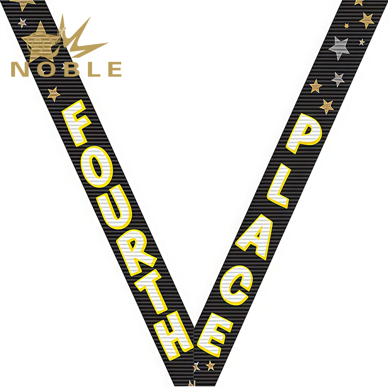 Customized Prize Standings 3rd Place Black Sport Neck Ribbon Medal Neck Ribbons Sublimation Printing Image 5