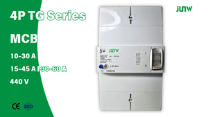 Disjoncteur à boîtier moulé blanc JUNW TG-460 3kA 440V avec unité de déclenchement électronique et protection contre les courants résiduels - Product Image 5