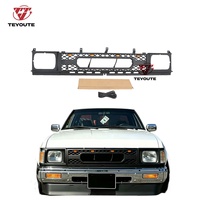 Grille avant noire ABS modifiée et améliorée TEYOUTE avec lumière ambre, compatible avec NISSAN D21 Pickup 1986-1987