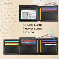 Dompet kartu kredit serat karbon pria, dompet kulit lipat tiga mode mewah untuk pria, tempat kartu Bank, tas dompet kecil