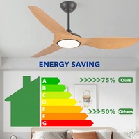 Éclairage d'intérieur chambre à coucher salon silencieux moteur DC 52 pouces moderne Led plafonnier ventilateur télécommande
