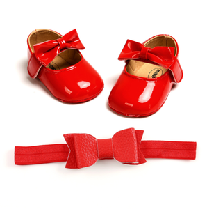 Nuevo Conjunto de 2 Piezas de Zapatos de Vestir Antideslizantes de Gamuza con Lazo para Niña y Diadema, Regalo para Fiesta de Cumpleaños de Bebé - Product Image 2
