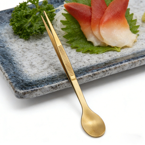 Outils de cuisine multifonctionnels 2-en-1, pinces <span class=keywords><strong>à</strong></span> nourriture en acier inoxydable, cuillère de dégustation, pincettes de chef avec pointes dentelées pour la cuisine - Product Image 4