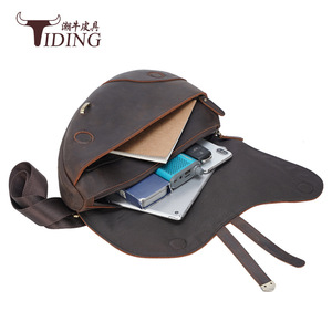 Bolso de Pecho de Cuero Genuino para Hombre, Estilo Retro, Resistente, Informal, para Uso en Exteriores - Product Image 5