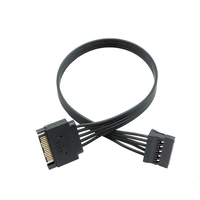 Câble répartiteur d'alimentation SATA 15 broches mâle vers double SATA 15 broches femelle 18AWG, prend en charge 3,3 V pour l'alimentation des disques durs, SSD et lecteurs optiques
