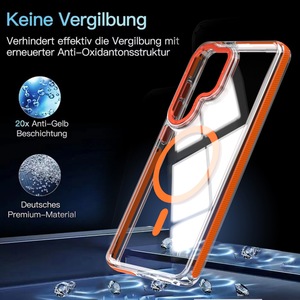 Coque de téléphone pour Galaxy S26, résistante aux chutes, transparente, magnétique, avec revêtement anti-jaunissement, compatible avec la charge sans fil - Product Image 1