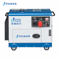 Générateur diesel silencieux 5 kVA résistant aux intempéries, démarrage automatique ATS, télécommande, capot insonorisé, centrale électrique portable sur remorque