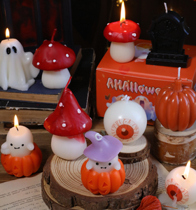 Ensemble de bougies parfumées en cire de soja en forme de champignons 3D LANJO pour Halloween, ambiance Halloween mignonne et originale, bougies créatives adorables et étranges - Product Image 6