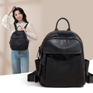 Ladies Leisure <b>Large</b> <b>Capacity</b> <b>Backpacks</b> Women's Handbags Female Pu Leather Shoulder Bag Fashion Multi-function Travel <b>Backpack</b> - Product Image 1
