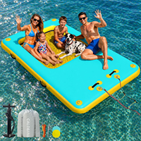 Plateforme flottante gonflable sur mesure en Drop Stitch, île aquatique rigide, vente en gros, bateau en PVC, capacité 100-500 kg, <5 passagers