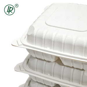 กล่องพลาสติกใส่อาหารแบบใช้แล้วทิ้ง LR 8*8 MFPP สำหรับจัดเลี้ยงนอกสถานที่ 3 ช่อง บรรจุภัณฑ์เบนโตะ ปลอดภัยสำหรับเครื่องล้างจาน กล่องอาหารกลางวัน - Product Image 2