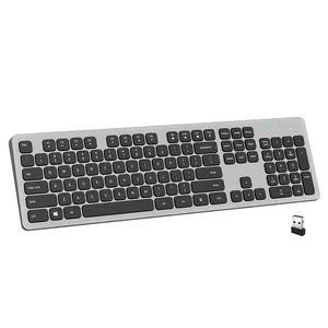 Ciseaux Structure clavier silencieux touches multimédia aluminium Ultra-mince 104 touches bureau 2.4G clavier sans fil pour ordinateur portable