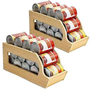 Wooden Can <b>Storage</b> Rack 3 Tier Stackable Rectangle Unfinished For Kitchen Pantry Organization - Product Image 2