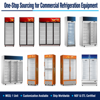 Réfrigérateur commercial de pointe pour boissons, vitrine réfrigérée, réfrigérateur de bar avec porte vitrée, vente en gros directe usine, certifié ETL CE NSF, compatible OEM