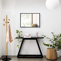 Miroir mural en alliage d'aluminium noir encadré Rectangle moderne cadre en métal miroir suspendu pour salle de bain chambre salon décor à la maison