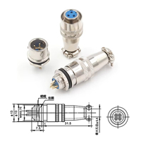 Zócalo de aire rápido Circular de 8mm XS8 9 10 enchufe de aviación 2 3 4 Core Pin BNC 3A 250V conector Din PCB de alimentación LED macho latón