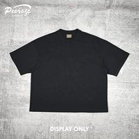 T-shirt pour homme PEERAGE, coupe ample, imprimé DTG personnalisé, noir, coupe boxy, 250 g/m², 100 % coton lourd, coupe courte pour homme