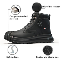 Chaussures de sécurité GUYISA noires à tige haute, imperméables, anti-écrasement et anti-perforation, confortables et sûres, vente directe d'usine