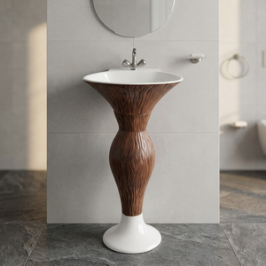 <b>Rustic</b> Colored Designer Ceramic Pedestal Wash Basin With Full Pedestal For Modern Hotel Villa <b>Bathroom</b> - Product Image 5