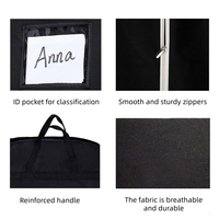 Sac de rangement pliable de haute qualité, tendance, grande capacité, à soufflets, en non-tissé, avec fermeture éclair, pour vêtements de voyage, robes de mariée et de soirée