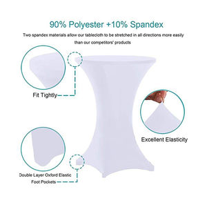 Mantel de punto de algodón Spandex con patrón redondo reutilizable negro liso de 4 pies y 6 pies para banquetes y bodas - Product Image 6