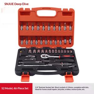 Juego de Llaves de Tubo de Gran Tamaño, 46 Piezas, de Acero al Cromo Vanadio, Kit de Herramientas para Reparación de Automóviles, Modelo 1107 - Product Image 4